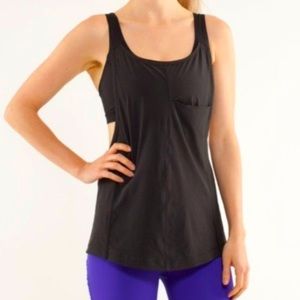 Lululemon Run For Your Money Top (Black, Size 4, Built in Bra)